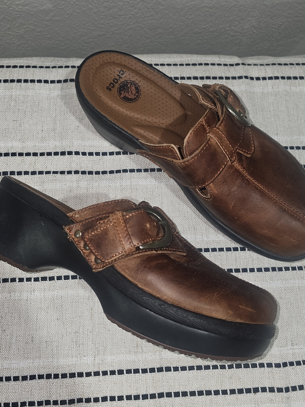 Comfort Leather Slip-On Clog - Brown